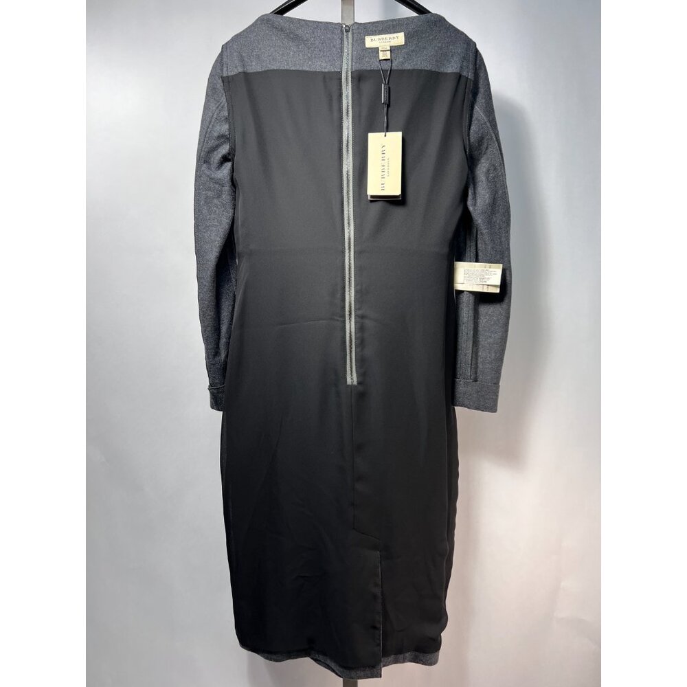 NWT BURBERRY 100% Wool Asymmetrical Neckline Mid-length Grey Dress 8US - Picture 11 of 12
